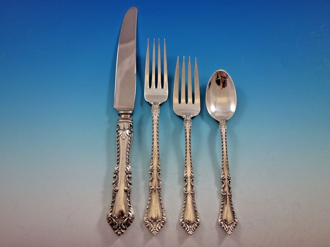 Watson Foxhall Sterling Silver Flatware Set 24 Pieces with Caddy (1 of 7)