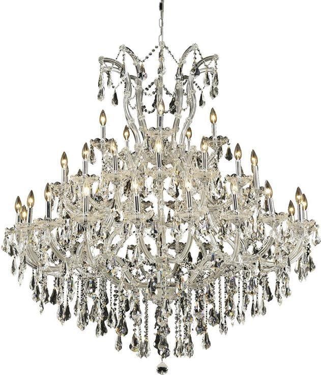 Elegant Lighting Maria Theresa Bowl Chandelier Chrome Crystal 54H 52W 52D: Elegant Lighting Maria Theresa Bowl Chandelier Chrome Crystal 54H 52W 52D Illuminate your space with the stunning Large Chrome Maria Theresa Lighting Fixture. This exquisite bowl chandelier features a