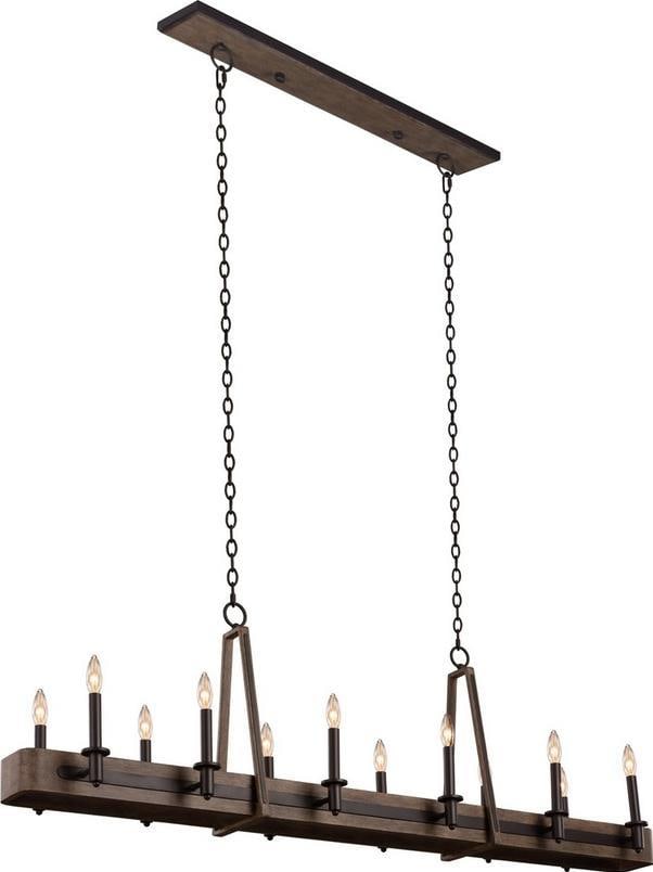 Kalco Duluth 12-Light Satin Bronze Chandelier Farmhouse Chic (1 of 1)