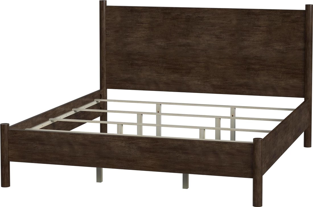 Butler Lennon King Bed Mid-Century Modern Luxe Brown: Butler Lennon King Bed Mid-Century Modern Luxe Brown Introducing the Lennon Mid-Century King Bed, designed to elevate your bedroom with a blend of vintage charm and modern elegance. This exquisite bed