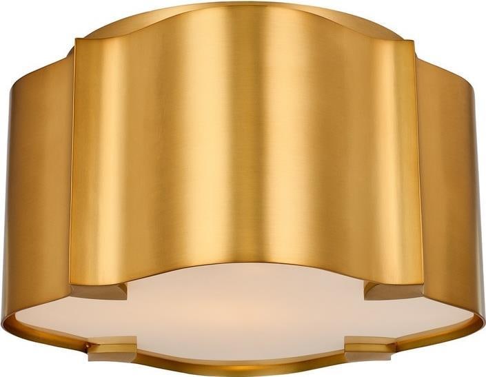 Kalco Winter Brass Lotus Art Deco Flush Mount Light (1 of 1)