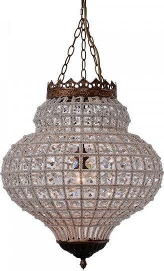 Victorian Style Crown Pendant Chandelier with Copper Finish by Zentique: Victorian Style Crown Pendant Chandelier with Copper Finish by Zentique This un-used traditional crown pendant chandelier features a Victorian style design with a copper finish. Crafted from brass, cr
