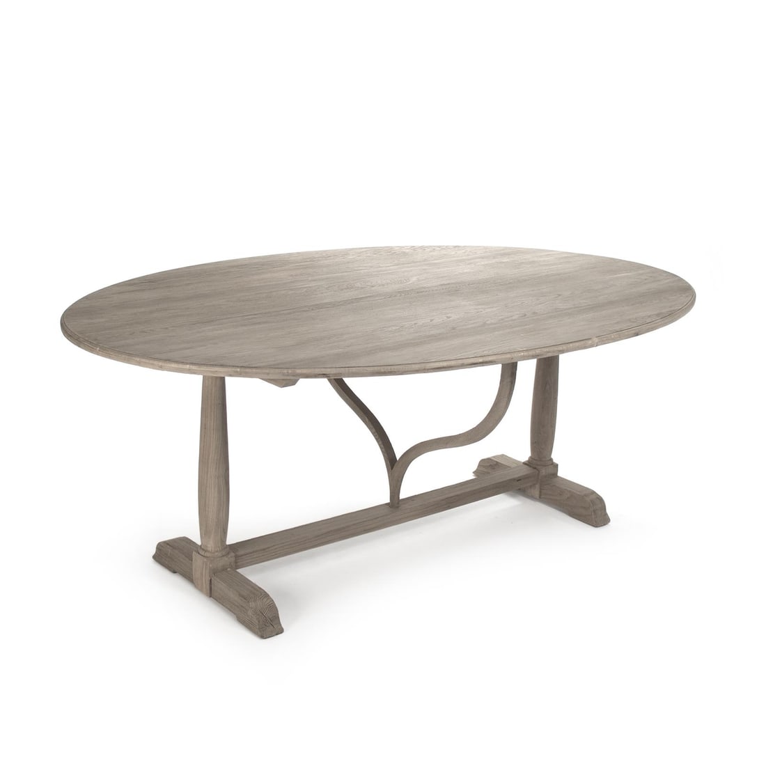 Zentique Arek Elm Dining Table Oyster Gray Traditional Style (1 of 6)