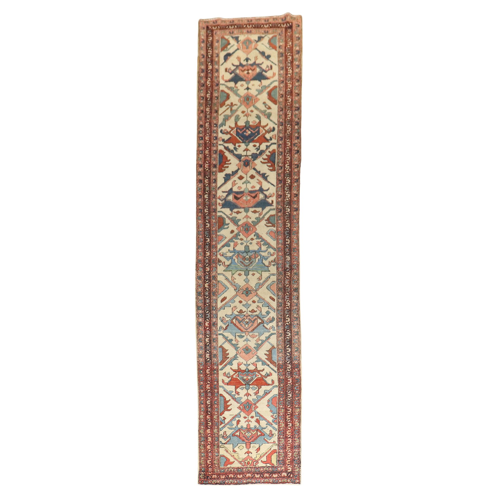 Antique Persian Heriz Serapi Wool Runner 34 x 157 in (1 of 12)