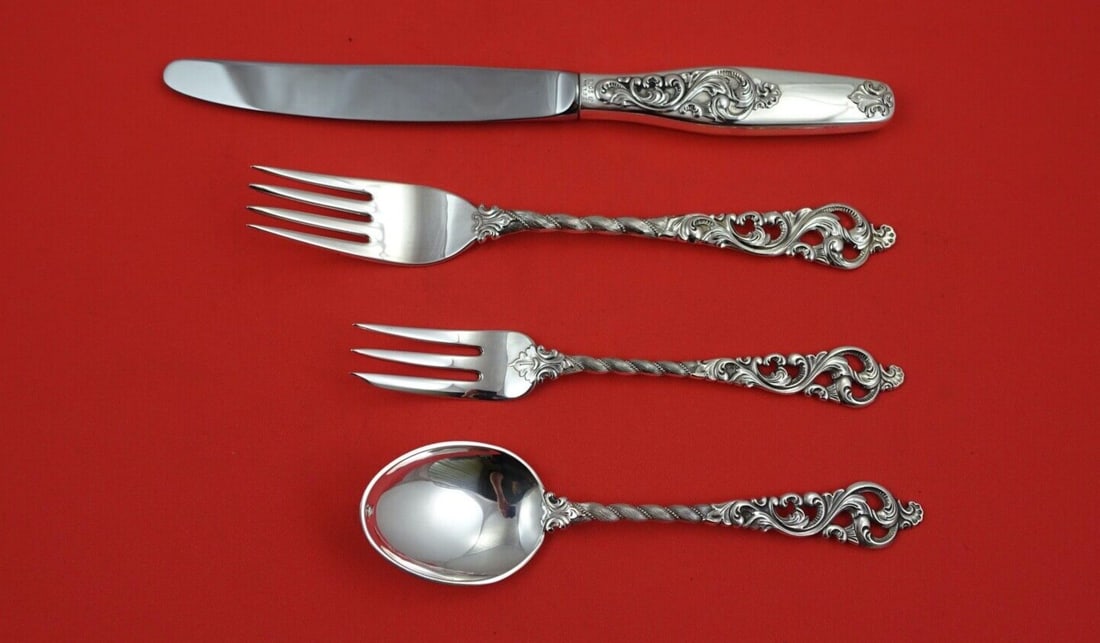 Brodrene Lohne Dobbel Rokokko Norwegian Sterling Silver 4-Piece Set (1 of 2)