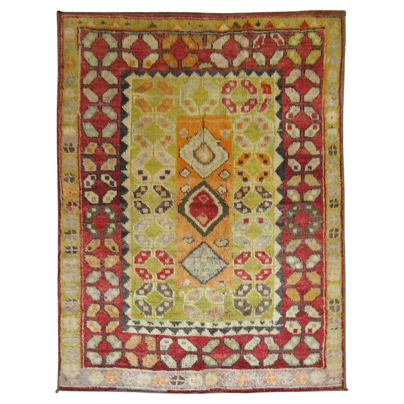 Bohemian Mid-20th Century Turkish Tulu Rug 51 x 66 Hand-Knotted Wool: Bohemian Mid-20th Century Turkish Tulu Rug 51 x 66 Hand-Knotted Wool Discover the exquisite beauty of this Bohemian Turkish Tulu rug, a stunning addition to any decor. Hand-knotted with care from high