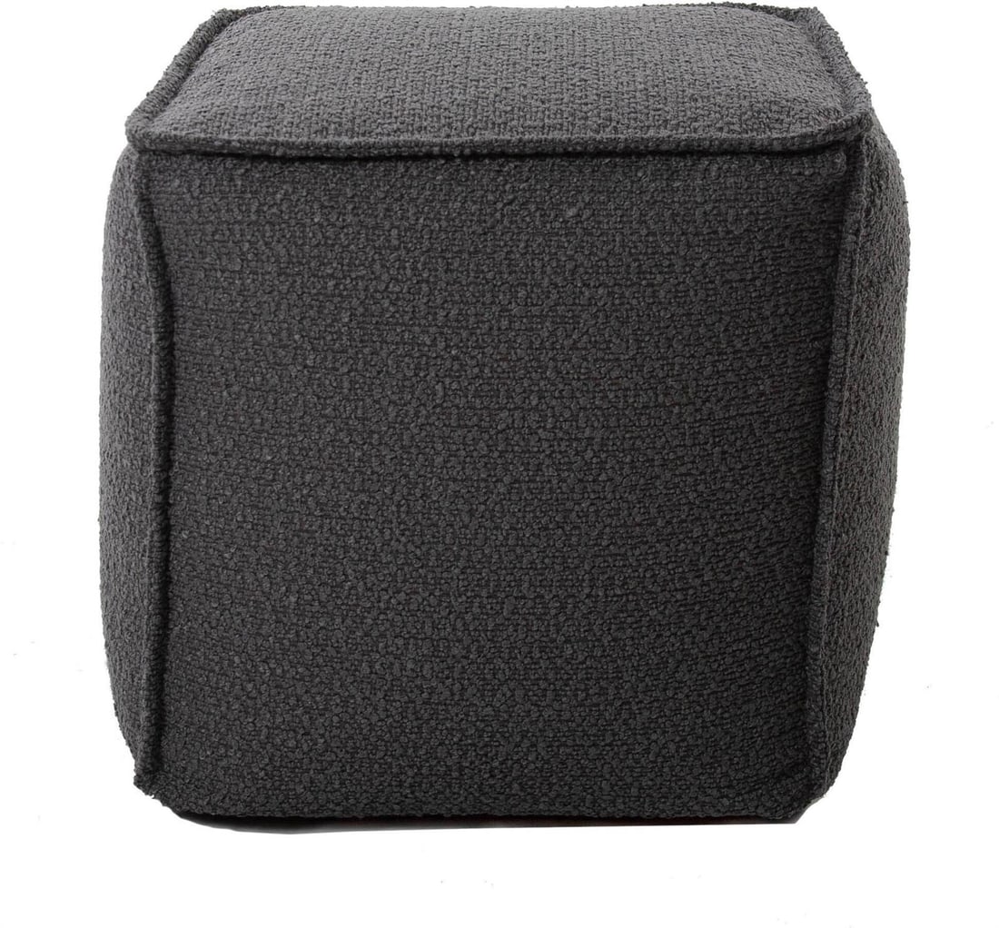 Howard Elliott Charcoal Square Pouf Ottoman Cozy Seating (1 of 1)
