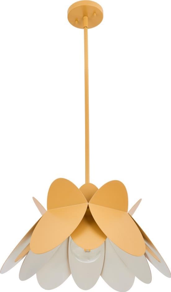 Kalco Harvest Yellow Flor 26 Inch Dimmable Pendant Lamp: Kalco Harvest Yellow Flor 26 Inch Dimmable Pendant Lamp Illuminate your space with the Harvest Yellow Flor Pendant Lamp, a stunning addition to contemporary interiors. This elegant pendant lamp is cra