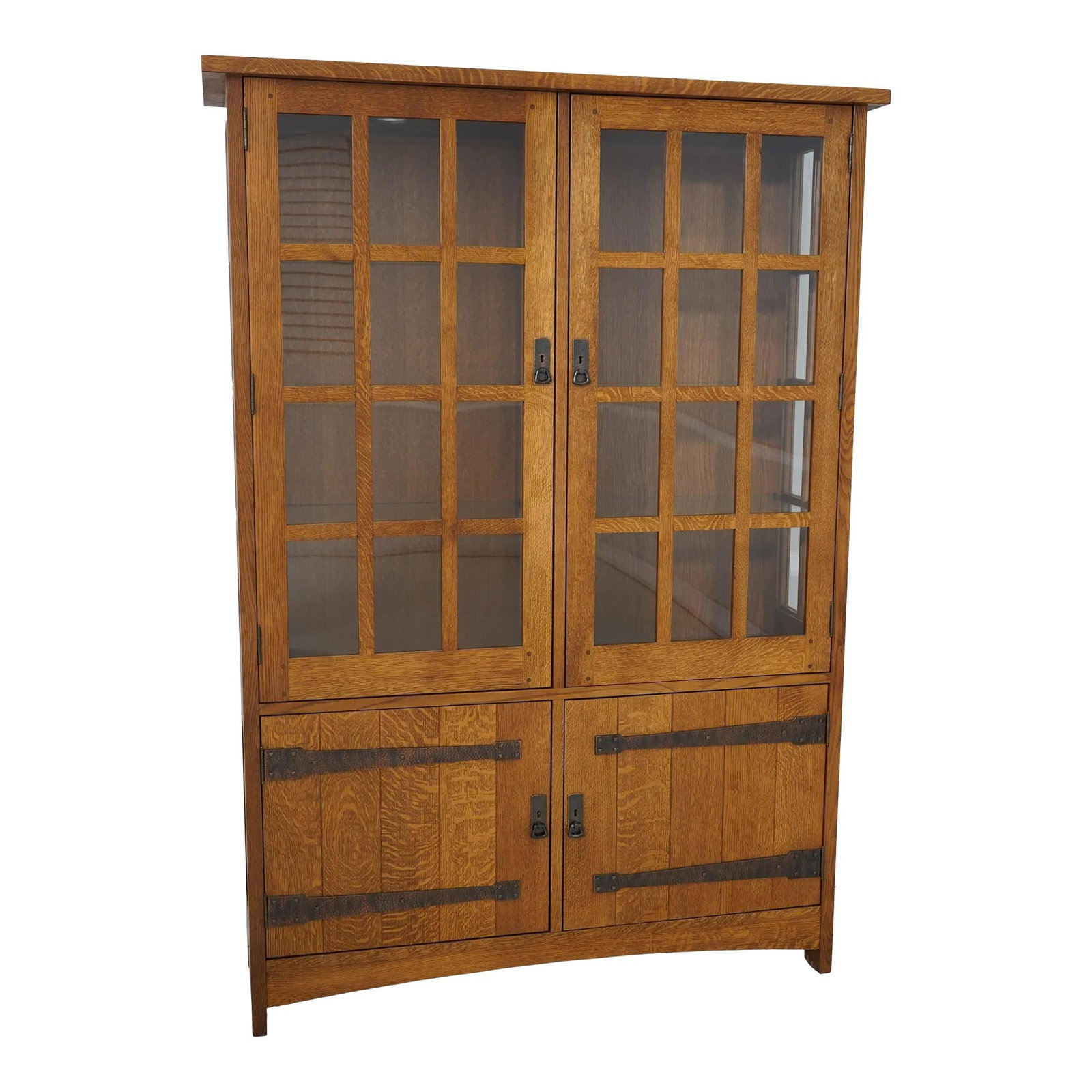 Gustav Stickley Mission Oak China Cabinet Lighted Interior: Gustav Stickley Mission Oak China Cabinet Lighted Interior This Stickley L J&g Stickley Design Mission Oak China Cabinet embodies the timeless elegance of the Arts & Crafts style, inspired by Gustav S