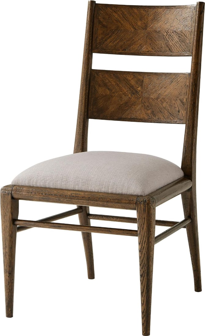 Nova Collection Modern Oak Dining Side Chair Dusk Finish by Theodore Alexander: Nova Collection Modern Oak Dining Side Chair Dusk Finish by Theodore Alexander This un-used modern dining side chair from Theodore Alexander's Nova collection features a dusk finish and is crafted fro