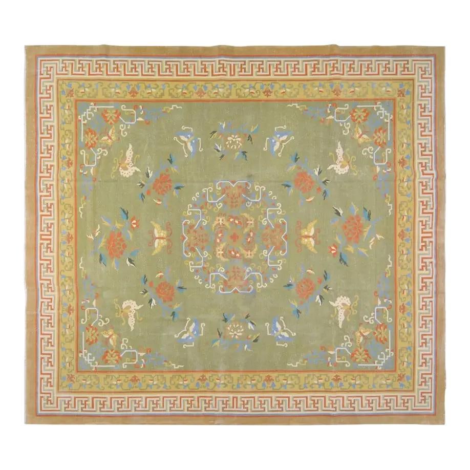 10'10" x 12'2" Hand-Knotted Wool Chinese Art Deco Area Rug (1 of 6)