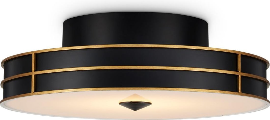 Currey Fielding Modern Black Flush Mount Light 24 Inch Dimmable LED (1 of 4)