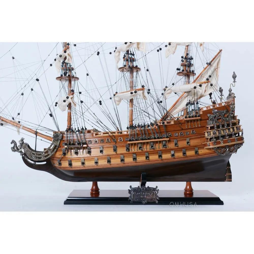 Royal Soleil Ship Model Display Fully Assembled Louis XIV Style: Royal Soleil Ship Model Display Fully Assembled Louis XIV Style Showcase the elegance of maritime history with this fully assembled Royal Soleil Ship Model Display. Crafted with meticulous attention t