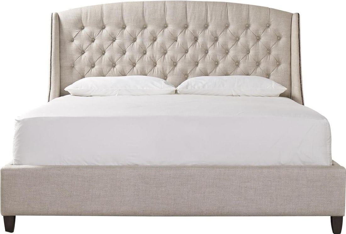 Transitional Queen Halston Bed with Graphite Finish and Nail Head Trim: Transitional Queen Halston Bed with Graphite Finish and Nail Head Trim Elevate your bedroom with the Classic Halston Bed, featuring elegant nail head trim and a sophisticated graphite finish. This que
