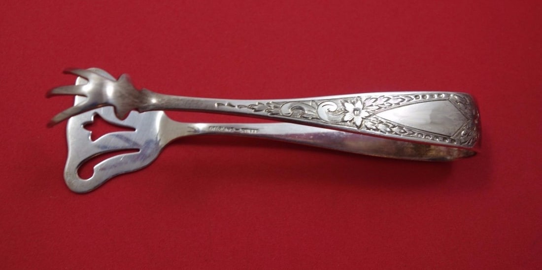 Stieff Sterling Silver Betsy Patterson Engraved Pastry Tongs 5 1/4" (1 of 1)