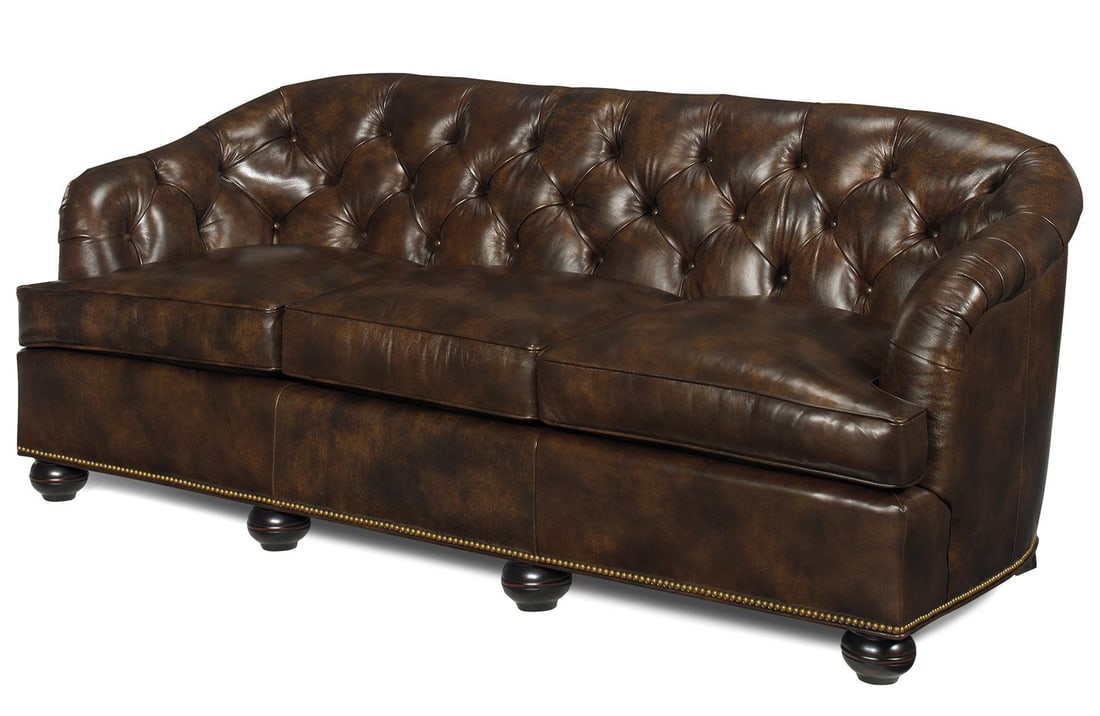 Hand-Crafted Brown Leather Chesterfield Sofa USA: Hand-Crafted Brown Leather Chesterfield Sofa USA Elevate your living space with this Hand-Crafted Brown Leather Chesterfield sofa, designed in an antique or vintage style. This sofa features a classic