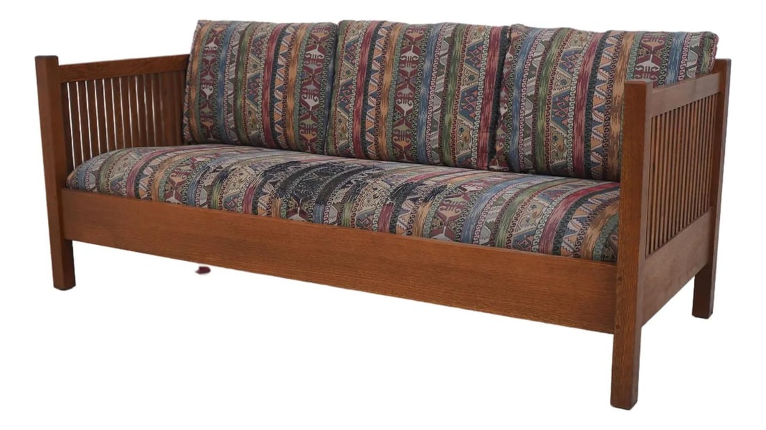 Stickley Mission Oak Settee Arts & Crafts Design C.1992 (1 of 10)