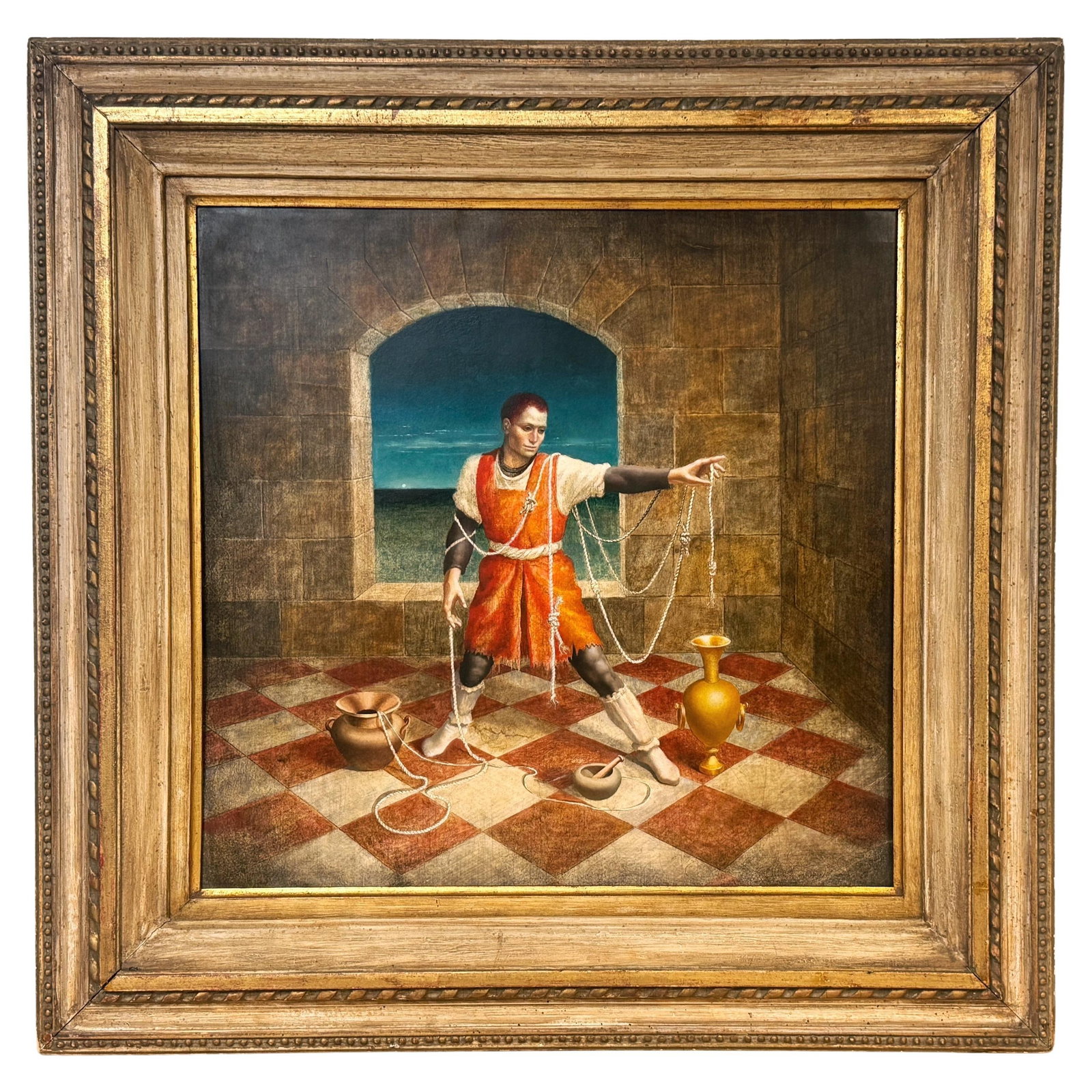 Bruce Hafley 'Game of Thrones' Surrealist Portrait Modern Art 29x29: Bruce Hafley 'Game of Thrones' Surrealist Portrait Modern Art 29x29 Experience the haunting beauty of this 'Game of Thrones' Style Surrealist Interior Portrait by Bruce Winston Hafley. This captivatin