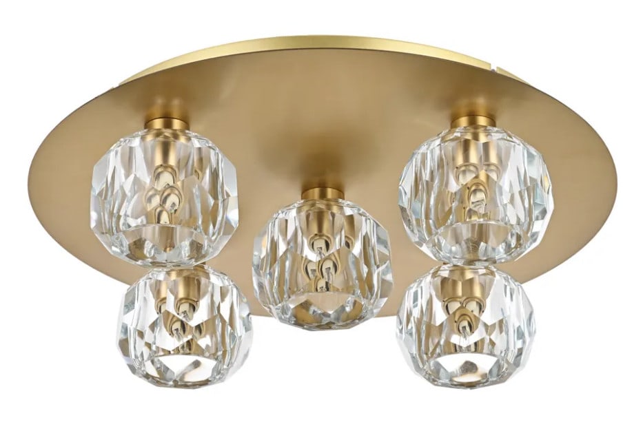 Modern Graham 5-Light Crystal Flush Mount Chandelier in Bronzish Gold Finish (1 of 14)
