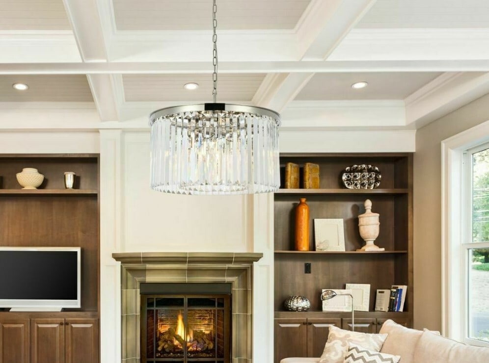 Sydney Modern 8-Light Polished Nickel Chandelier With Clear Crystal Accents 26 Inch: Sydney Modern 8-Light Polished Nickel Chandelier With Clear Crystal Accents 26 Inch This modern crystal chandelier features a polished nickel frame and Royal Cut clear crystals. It is designed with 8 