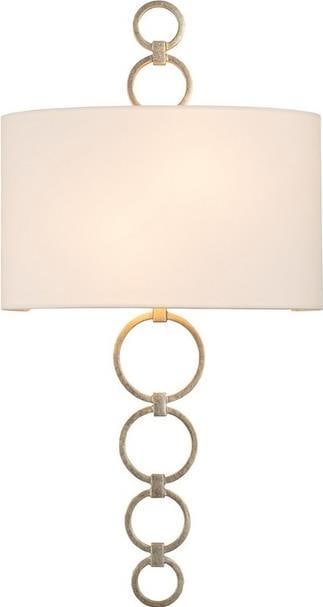 Kalco Carlyle 2-Light Wall Sconce Champagne Silver Leaf Finish: Kalco Carlyle 2-Light Wall Sconce Champagne Silver Leaf Finish The Carlyle Wall Sconce combines elegance with functionality, featuring a stunning Champagne Silver Leaf finish complemented by an Off-Wh