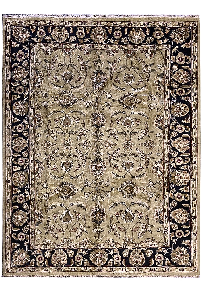New Handmade 8.4 x 10 Jaipour Wool Rug in Green and Black (1 of 11)