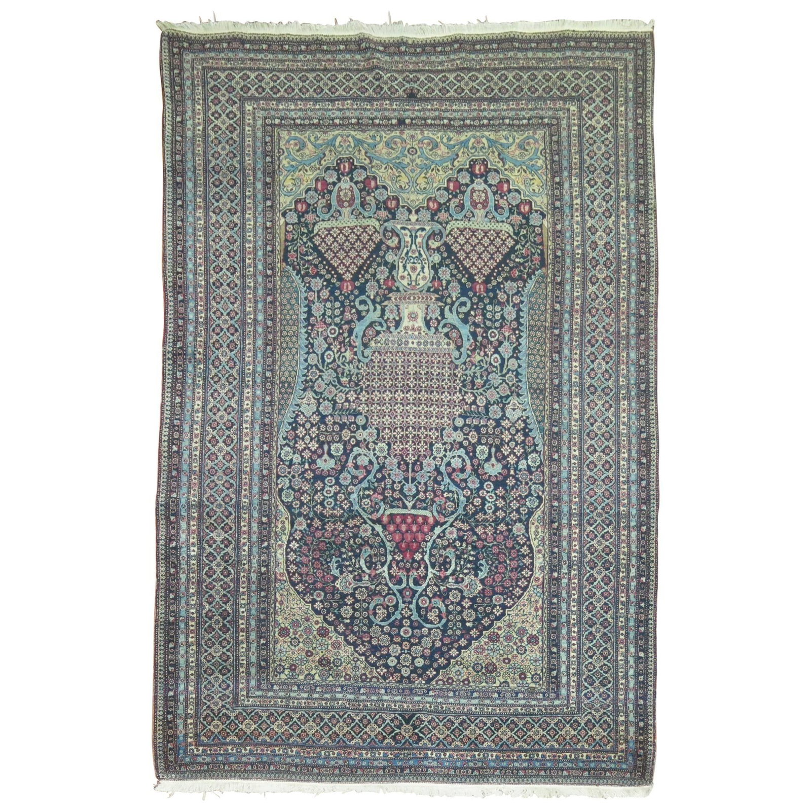 Antique Persian Teheran Kashan Carpet 58x90 Wool Early 20th Century: Antique Persian Teheran Kashan Carpet 58x90 Wool Early 20th Century Explore the beauty of the Zabihi Collection Antique Persian Teheran Carpet, a stunning piece that showcases exquisite craftsmanship 