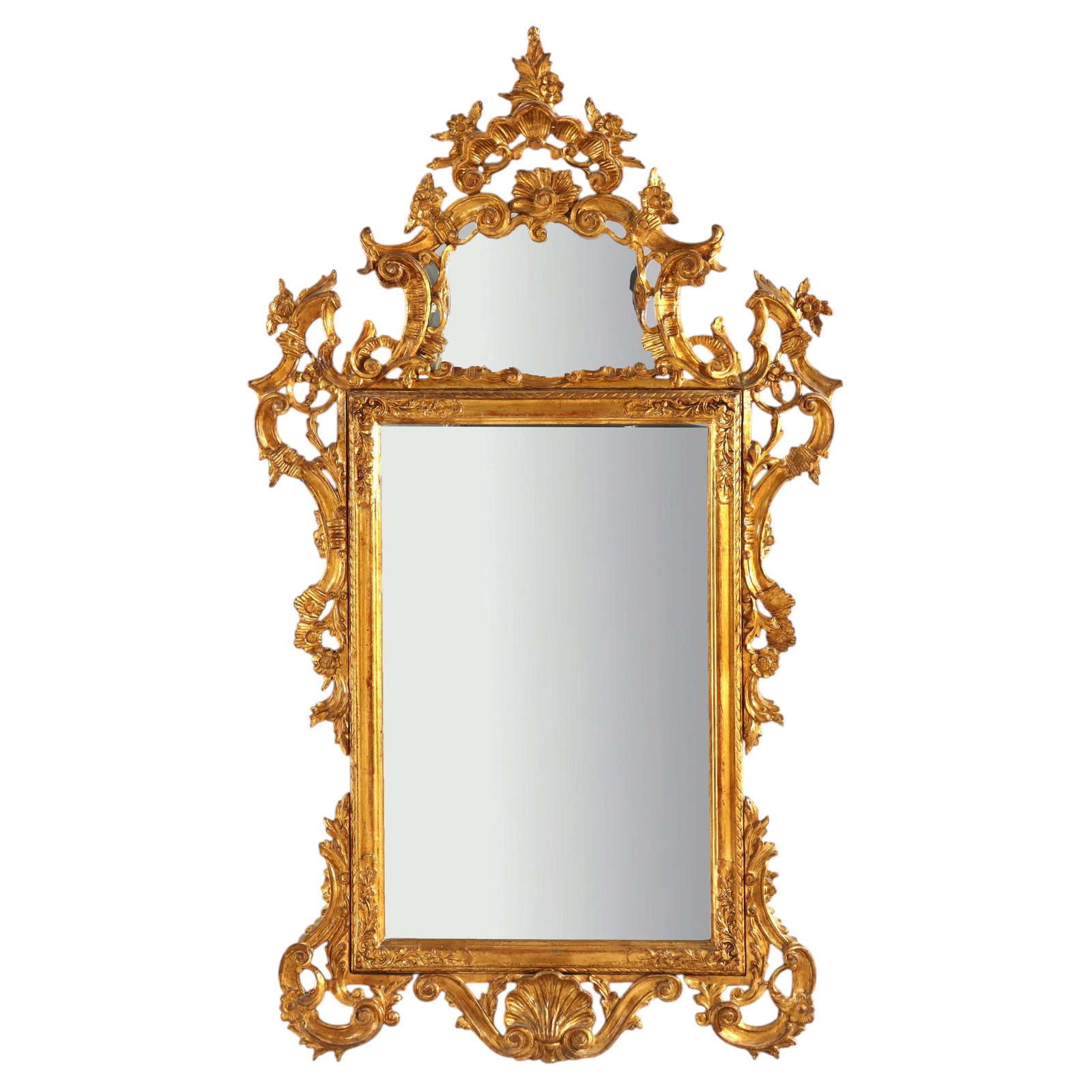 19th Century French Louis XIV Style Giltwood Mirror with Ornate Carved Frame (1 of 12)