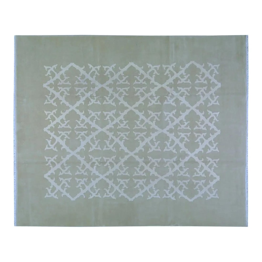 9'9 x 12' Hand Knotted Wool Art Deco Chinese Area Rug: 9'9 x 12' Hand Knotted Wool Art Deco Chinese Area Rug This vintage Chinese Art Deco rug is hand-knotted from wool using traditional techniques, offering a blend of classic artistry and modern design. 