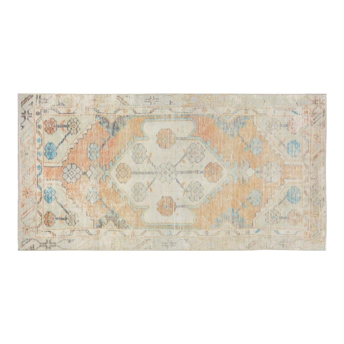 Handmade Anatolian Wool Area Rug 2'8" x 5'3" Vintage Turkish Carpet: Handmade Anatolian Wool Area Rug 2'8" x 5'3" Vintage Turkish Carpet This vintage Turkish Anatolian rug is hand-knotted from wool using traditional techniques, blending classic craftsmanship with a mod