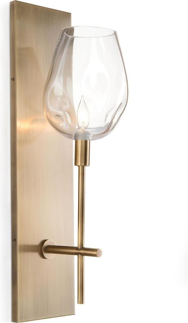 John-Richard Brass Wall Sconce with Handmade Glass Globe: John-Richard Brass Wall Sconce with Handmade Glass Globe Illuminate your space with this elegant brass wall sconce featuring a stunning handmade globe. Designed in an antique or vintage style, this li