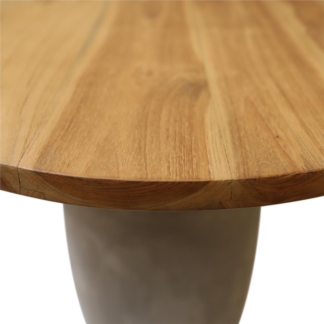Egaleo Gray Concrete Teak Outdoor Side Table 22H 24W 24D (1 of 4)