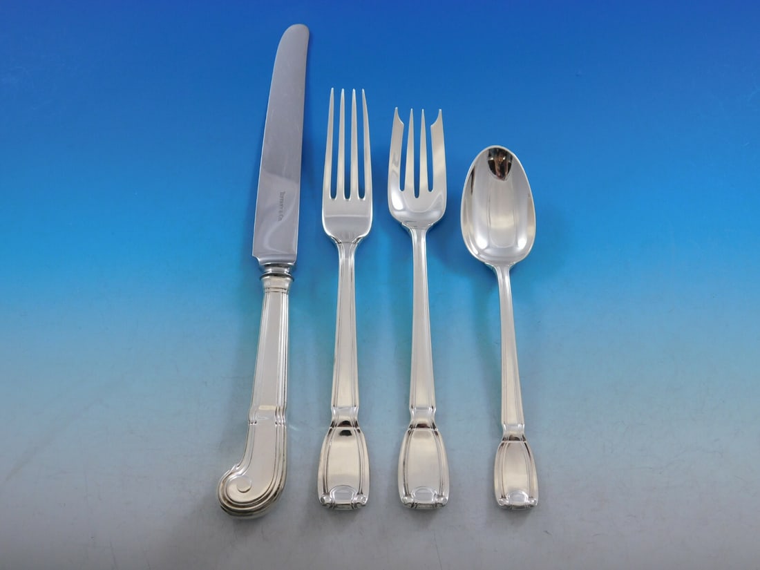 Tiffany & Co Castilian Sterling Silver 4-Pc Place Setting: Tiffany & Co Castilian Sterling Silver 4-Pc Place Setting Introducing the exquisite Castilian place setting by Tiffany & Co., crafted from high-quality sterling silver. This 4-piece set is perfect for