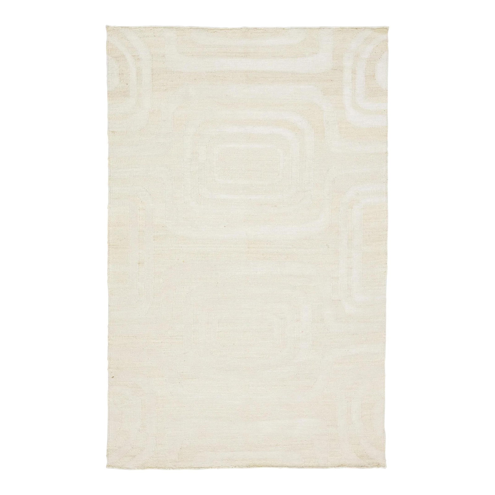 Handmade Modern Dhurrie Ivory Jute Wool Rug 5' x 7'10": Handmade Modern Dhurrie Ivory Jute Wool Rug 5' x 7'10" Elevate your space with this Modern Dhurrie Natural Jute and Wool Rug, meticulously hand-woven for a unique touch. Measuring 5' x 7'10" and craft