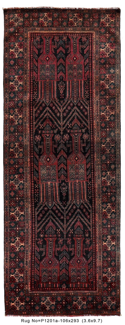 Persian Handmade Tribal Runner Rug 3.6 x 9.7 ft Premium Quality (1 of 7)