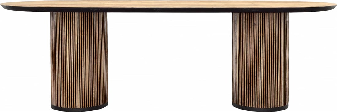 Dabney Dining Table Natural Teak Wood 98.5 x 39.5 x 30.5: Dabney Dining Table Natural Teak Wood 98.5 x 39.5 x 30.5 Introducing the Dabney Dining Table, a stunning centerpiece for your dining area crafted from sleek natural teak wood. This exquisite table fea
