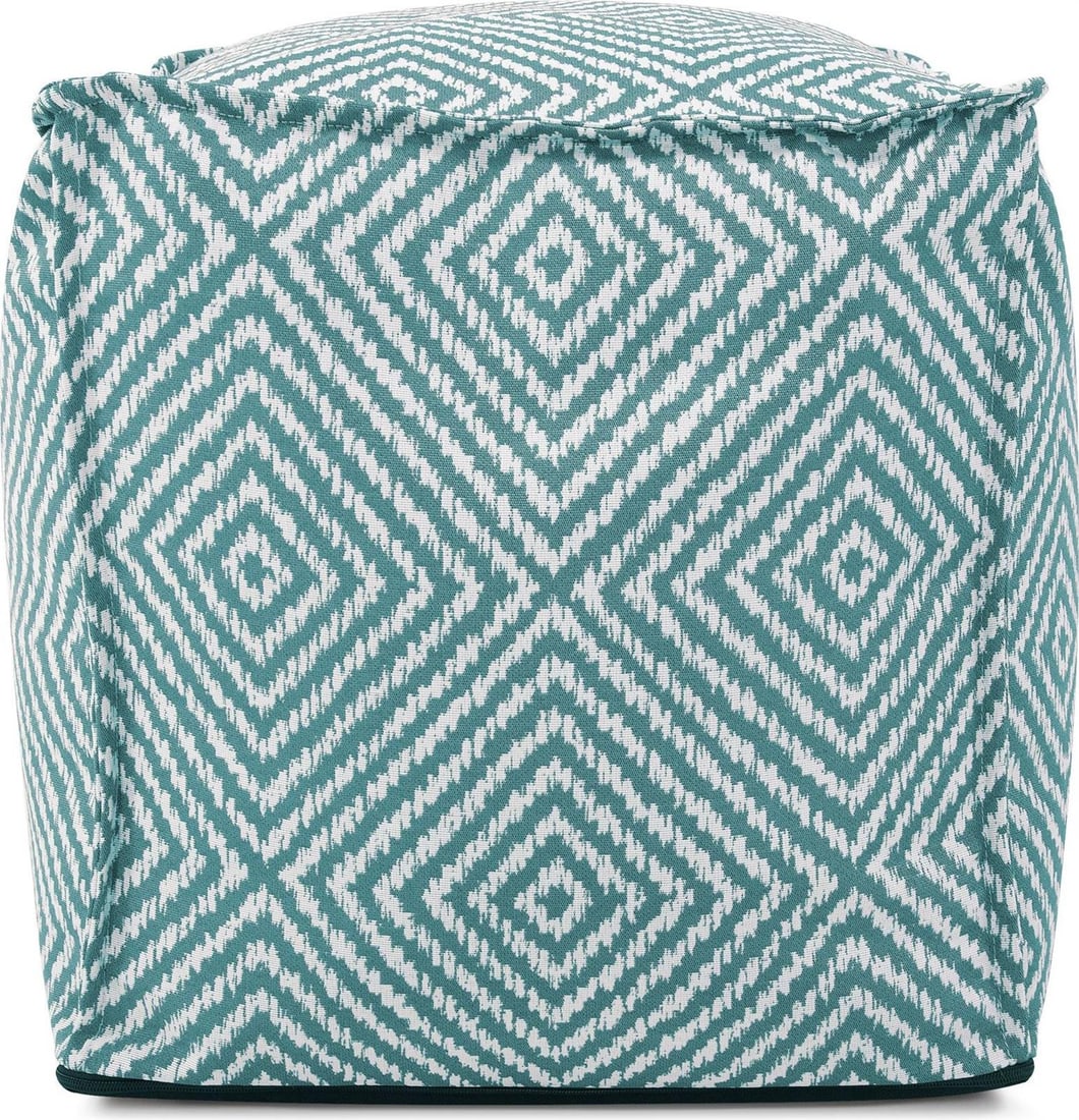 Howard Elliott Helm Teal Handsewn Outdoor Square Pouf: Howard Elliott Helm Teal Handsewn Outdoor Square Pouf Enhance your outdoor space with the Handsewn Helm Teal Outdoor Pouf, a stylish and functional addition to your decor. This square pouf from the He