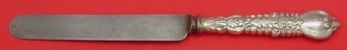 Sterling Silver Florentine Dinner Knife by Tiffany with Blunt Silverplate Blade 10 1/4": Sterling Silver Florentine Dinner Knife by Tiffany with Blunt Silverplate Blade 10 1/4" This Florentine pattern dinner knife by Tiffany & Co. features a sterling silver hollow handle and a blunt silve
