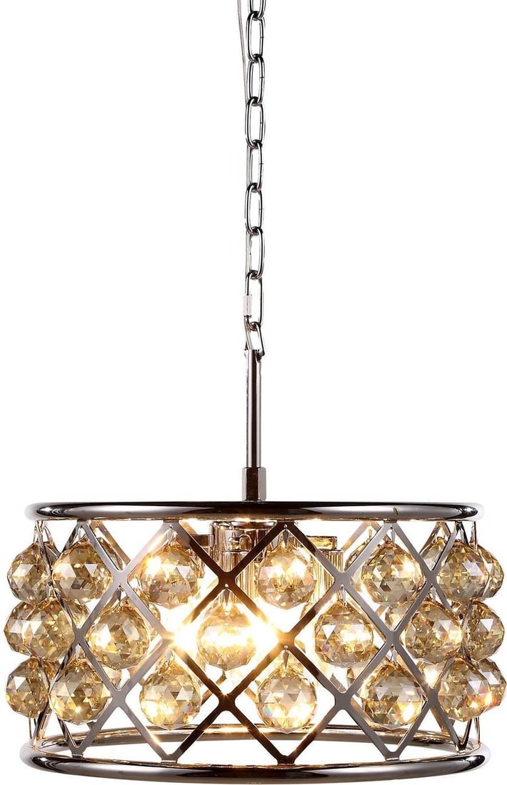Elegant Lighting Madison Pendant Light with Royal-Cut Crystals: Elegant Lighting Madison Pendant Light with Royal-Cut Crystals Illuminate your space with this elegant pendant light featuring multi-faceted crystals that create a stunning visual effect. Designed in 