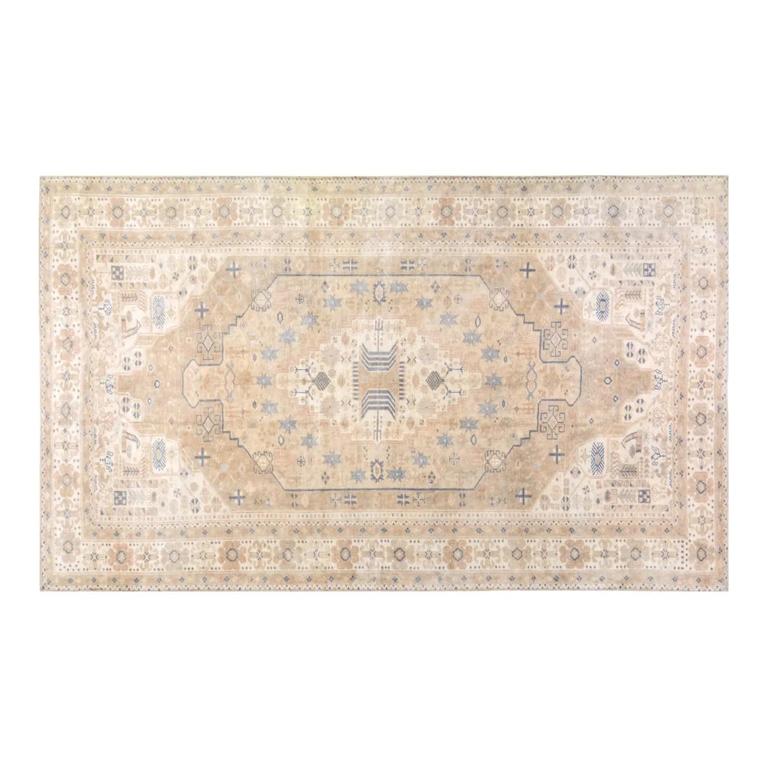 Handcrafted Wool Oushak Area Rug 6'8 x 11'1 Turkish Design: Handcrafted Wool Oushak Area Rug 6'8 x 11'1 Turkish Design This Turkish Oushak rug is hand-knotted from wool using traditional techniques, showcasing a blend of timeless artistry and modern design. Th