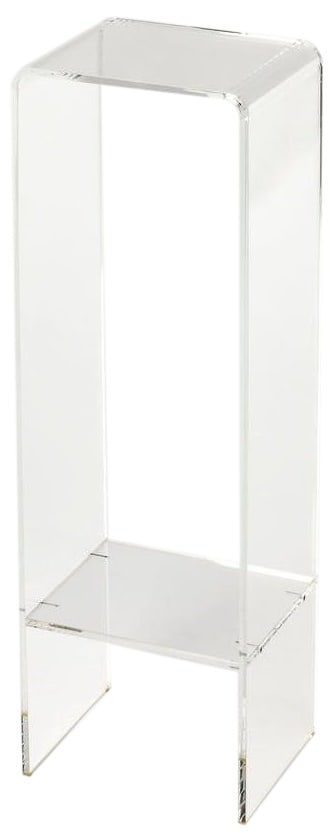 Butler Clear Acrylic Waterfall Plant Stand 35H Minimalist Design: Butler Clear Acrylic Waterfall Plant Stand 35H Minimalist Design Elevate your indoor space with this Clear Waterfall-Edge Plant Stand, designed for a modern minimalist aesthetic. Crafted from durable 