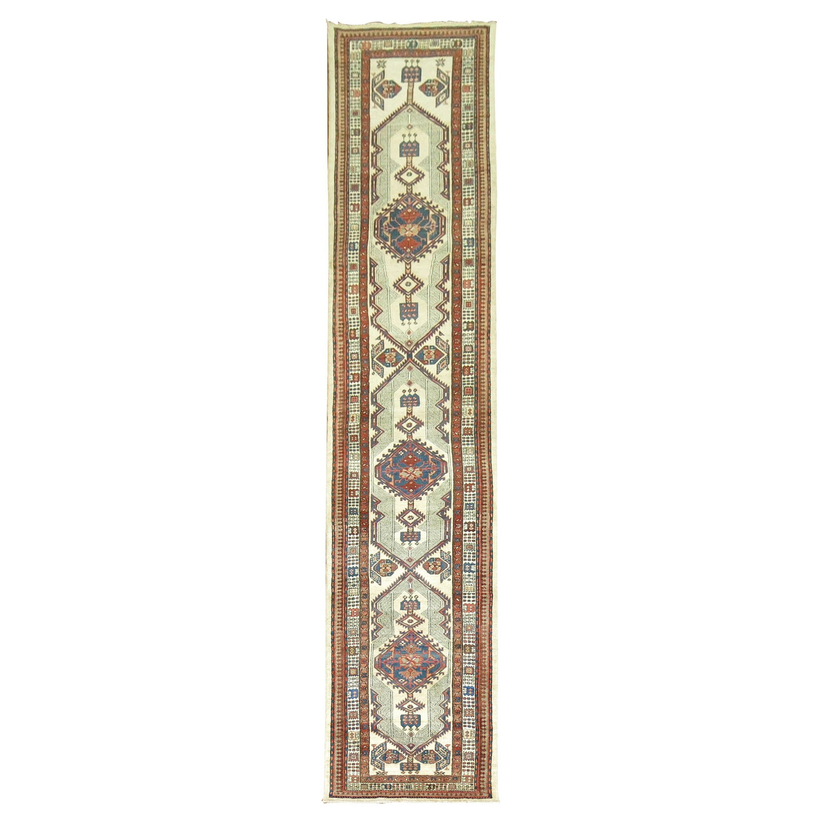 Antique Persian Serab Runner Wool Hand-Woven Bakshaish 35 x 187 in: Antique Persian Serab Runner Wool Hand-Woven Bakshaish 35 x 187 in This stunning Long Tribal Persian Antique Serab Runner showcases the exquisite craftsmanship of early 20th century Iranian weavers. H