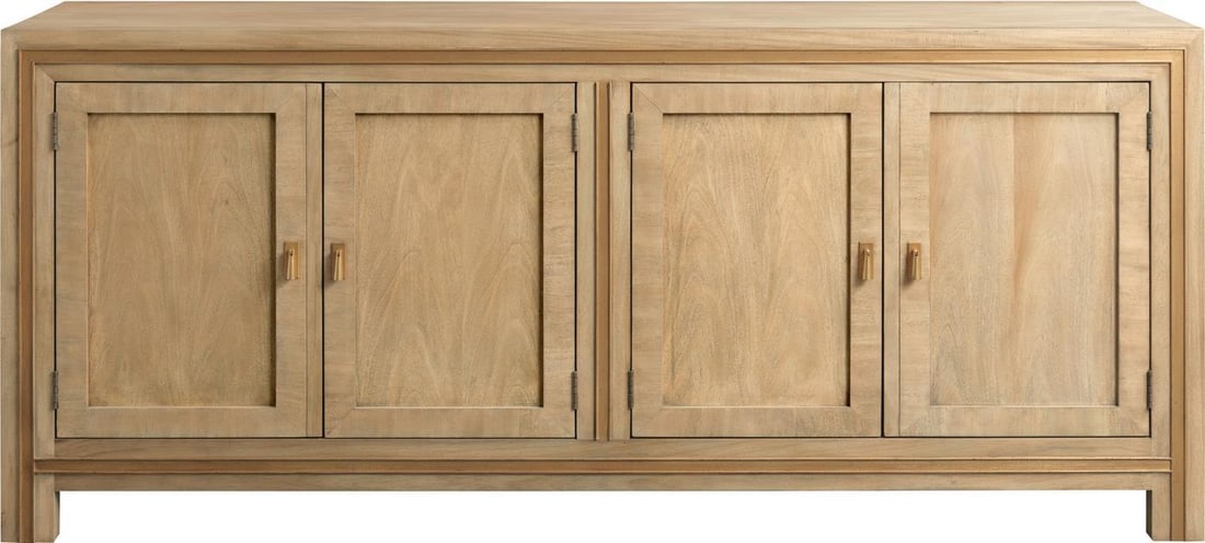 French Hollywood Style Wood Cabinet with Bleach Gold Leaf Accents (1 of 1)