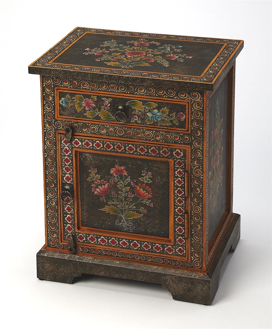 Butler Hand-Painted Multicolored Boho Chic Storage Chest (1 of 7)