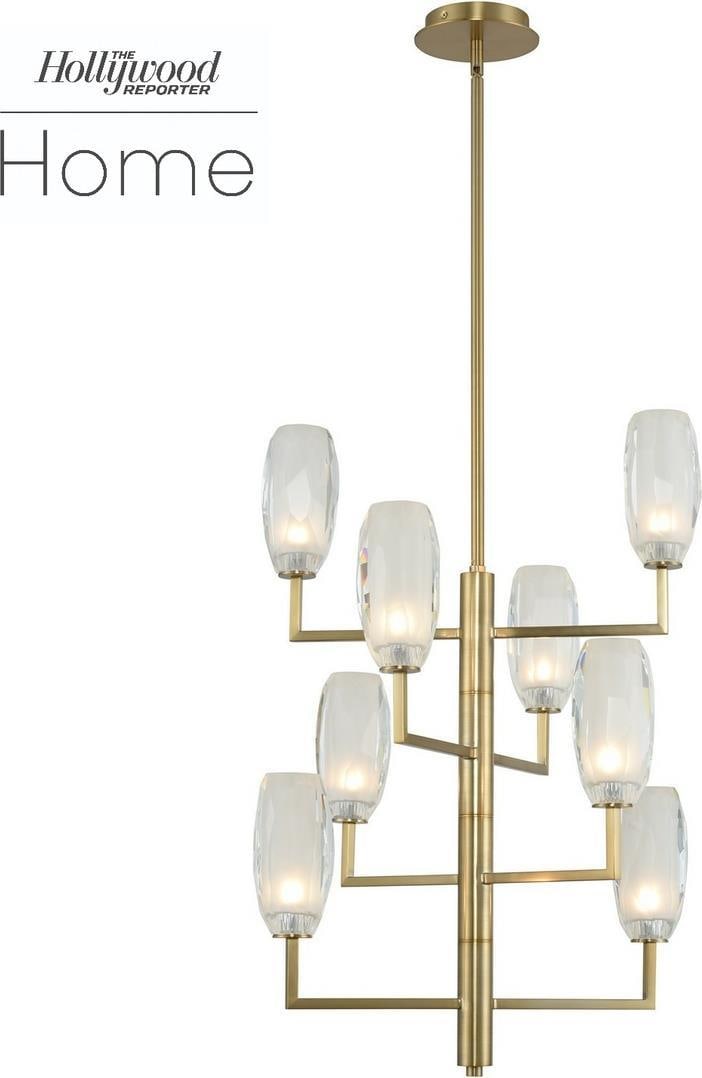Kalco 8-Light Winter Brass Chandelier for Elegant Foyers: Kalco 8-Light Winter Brass Chandelier for Elegant Foyers Illuminate your entryway with this stylish winter brass lighting fixture, designed to enhance the elegance of any foyer. Crafted to order, this
