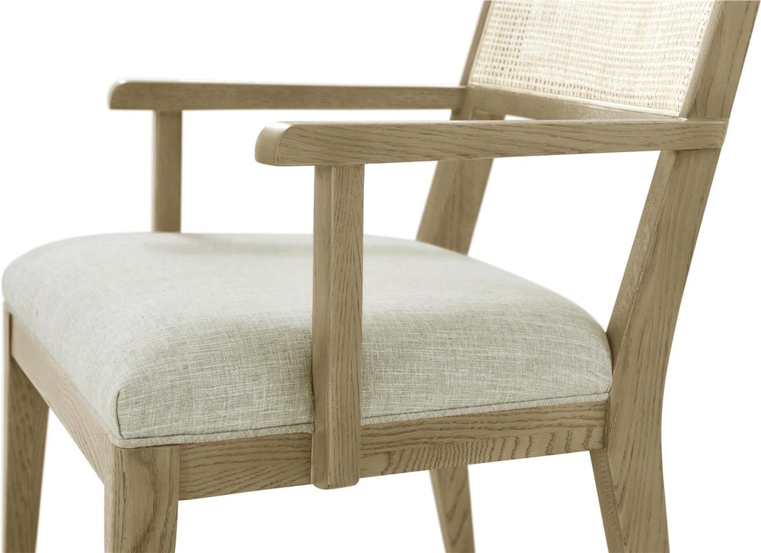 Theodore Alexander Catalina Dining Arm Chair in Natural Clear Lacquer: Theodore Alexander Catalina Dining Arm Chair in Natural Clear Lacquer Introducing the Catalina Chair, a beautifully crafted dining arm chair from the prestigious Theodore Alexander collection. This ch