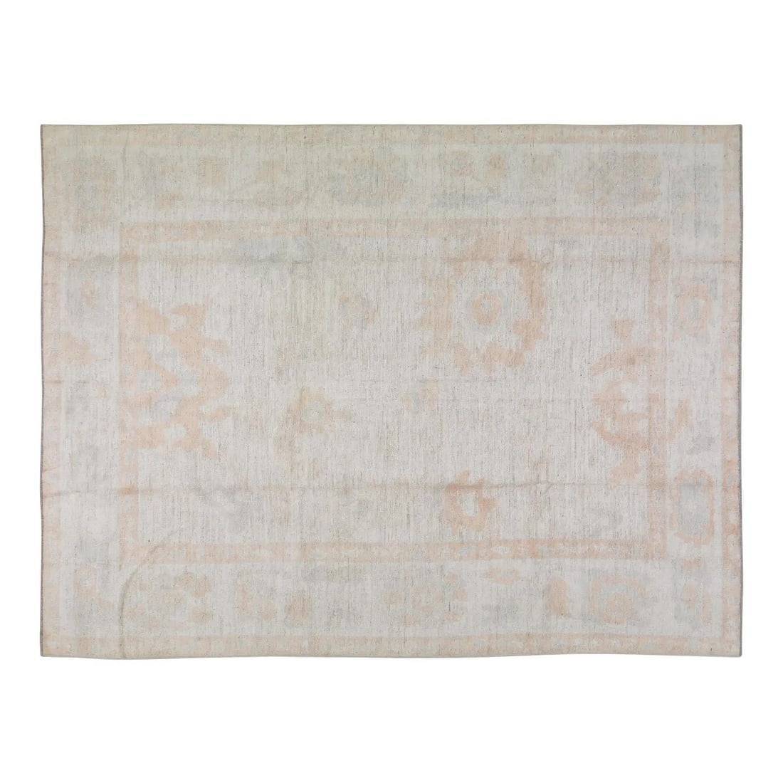Hand-Knotted Wool Oushak Area Rug 9'x11'8" Brown: Hand-Knotted Wool Oushak Area Rug 9'x11'8" Brown This Oushak hand-knotted wool rug showcases traditional craftsmanship, blending timeless artistry with a modern design sensibility. The rug is crafted 