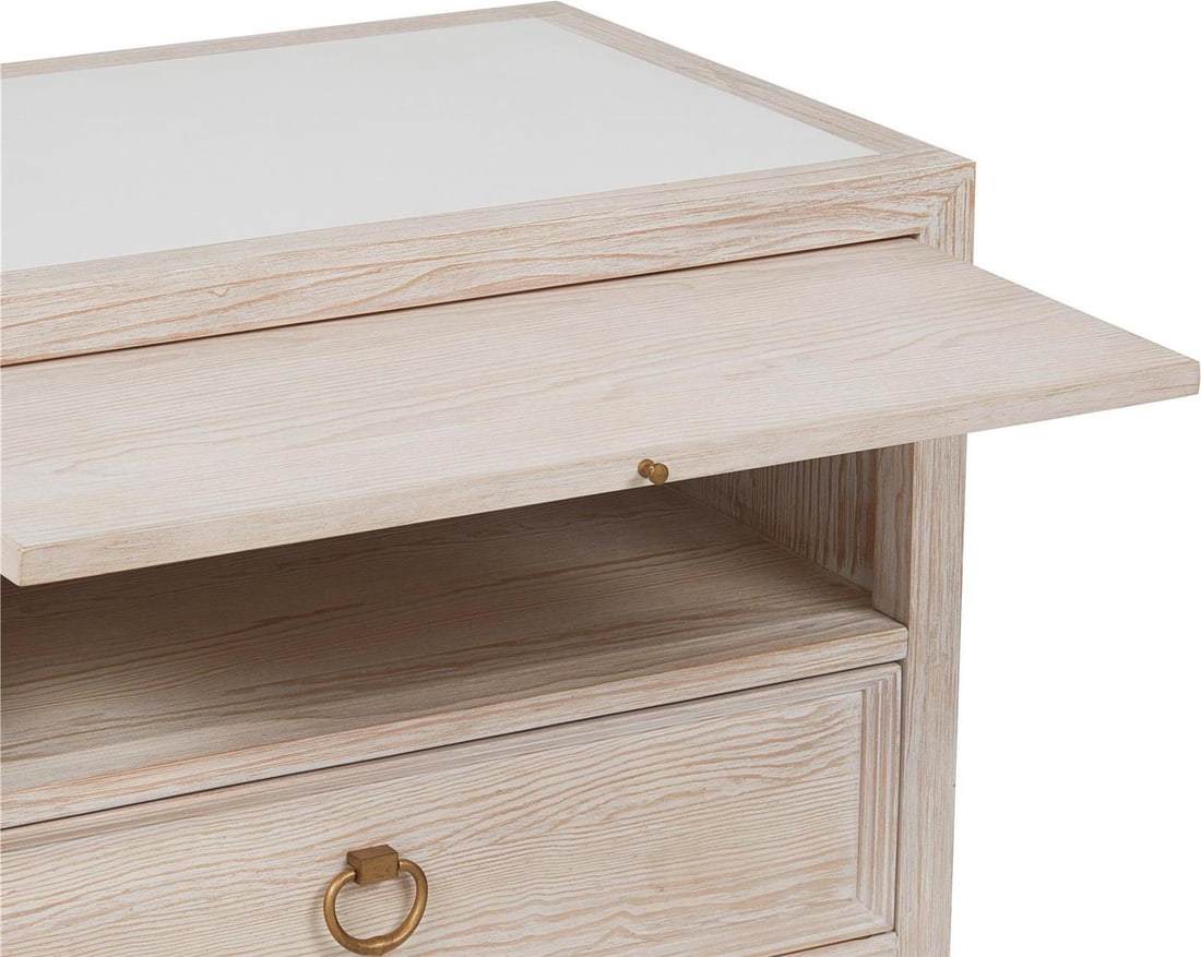 Universal Getaway Coastal Style Sea Oat Nightstand: Universal Getaway Coastal Style Sea Oat Nightstand This coastal-inspired bedside nightstand showcases a beautiful Sea Oat finish, ideal for enhancing your bedroom decor. Part of the Getaway Coastal Li