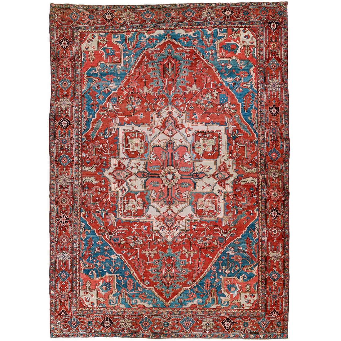 Oversized Antique Persian Heriz Carpet 12'9 x 17'9 Wool Hand-Woven Circa 1920 (1 of 10)