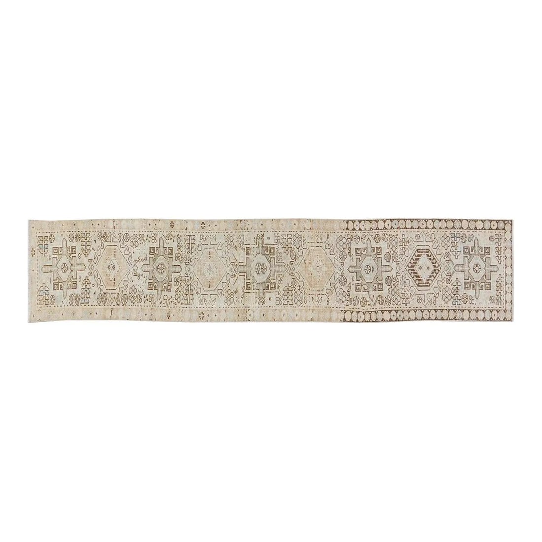 Hand-Knotted Wool Turkish Runner Rug Coffee 2'x10'4": Hand-Knotted Wool Turkish Runner Rug Coffee 2'x10'4" This vintage Turkish wool rug is hand-knotted using traditional techniques, offering a blend of timeless craftsmanship and modern design. Its coffe